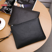 Tas Selempang Kasual Pria Kulit PU Lembut Tas Pria Tas Ponsel Dompet Tangan Logo Custom