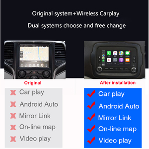 Jeep 2013-2018 araç DVD oynatıcı oyuncu Android otomatik dekoder ve Ai kutusu ile AirPlay kablosuz Carplay USB radyo Radar dedektörü Apple Carplay - Product Image 3
