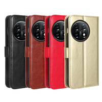 Étui portefeuille de luxe en cuir PU Crazy Horse avec sangle pour téléphones OnePlus 6 7 8 9 10 11 12 R T Pro – Collection 2026