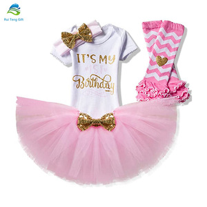 Bebé recién nacido primer segundo <span class=keywords><strong>traje</strong></span> de cumpleaños de bebé con falda 2020 - Product Image 3