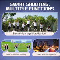Kamera Digital Mini 4K Tahan Air dan Tahan Guncangan 64MP Autofokus 16X Zoom Layar 2,4 Inci Perekam Video Vlogging Isi Ulang untuk