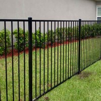 Panneaux de clôture en fer forgé de haute qualité 6ftx8ft tuyau en acier enduit de poudre noire Service de modélisation 3D inclus