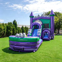 Commercial PVC extérieur enfants rebond maison cavalier sauter Combo toboggan grand château gonflable videur plein d'entrain château sautant