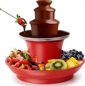 Fonte de chocolate elétrica profissional mais vendida, máquina comercial destacável de 3 camadas, fonte de chocolate comercial, 2024