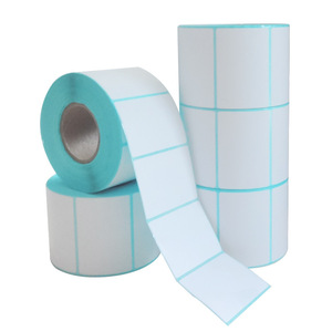 Rouleaux thermiques adhésifs vierges personnalisés 50x25mm, autocollants pratiques pour codes-barres, pour marquage industriel - Product Image 2