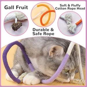 Juguetes de Nailon para Masticar para Gatos de 27.55 Pulgadas con Bloques de Color Naranja+Amarillo+Beige, Seguros y con Efecto Estimulante para Aliviar el Aburrimiento - Product Image 4