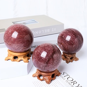 Esfera de Cuarzo Fresa de Estilo Bohemio de Alta Calidad al por Mayor, Piedra de Cristal Natural para Decoración del Hogar Única y Regalos Navideños - Product Image 2