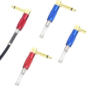 Conector de Micrófono Mono de 2 Pines con Enchapado en Oro de 6.35mm en Ángulo Recto para Equipos de Audio. - Product Image 1