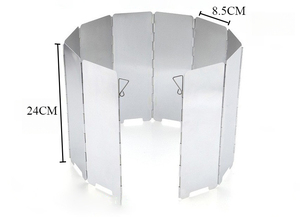 Portable Camping Stove Windscreen Shield Lightweight Aluminum Foldable Wind Guard for Outdoor Cooking & <b>Backpacking</b> - Includes - Product Image 3
