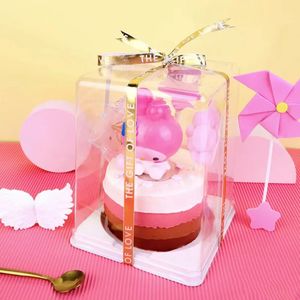 Boîte à pain Pandollo Fraise Chocolat <span class=keywords><strong>Montagne</strong></span> enneigée, Boîte à gâteau haut, Boîte d'emballage transparente pour dessert mousse - Product Image 3