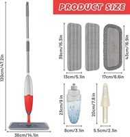 Serpillère plate pliable en microfibre, en acier inoxydable, pivotante à 360°, réutilisable, durable, couleur personnalisée, pour usage sec/humide, pour le nettoyage des sols