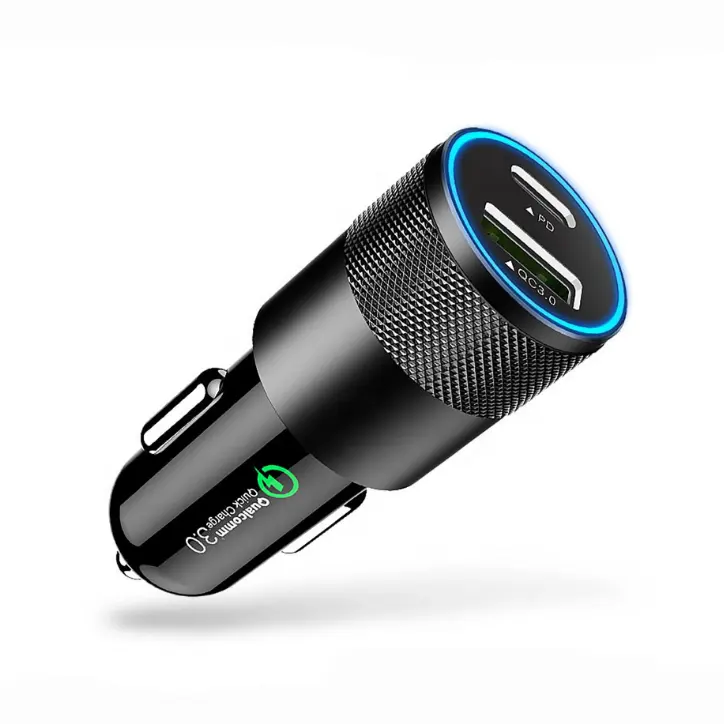 High Quality PD QC3.0 Dual Port Fast Charging Car Charger