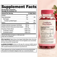 Gummies Probiotiques pour la Santé Urinaire et l'Équilibre du pH, Soutien Intestinal pour Femmes, 60 Gummies (2 par Jour), OEM ODM HALAL