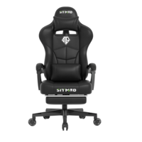 Fauteuil de Gaming Inclinable Moderne FlameGlow en Cuir PU avec Repose-Pieds Rétractable, Appuie-Tête Amovible, Coussin Lombaire et Piston à Gaz 3 Positions Chromé