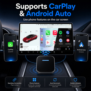 Boîtier de voiture sans fil RhythmWireless, compatible CarPlay et Android Auto, téléchargement d'applications, navigation en ligne 4G eSIM pour Tesla - Product Image 2