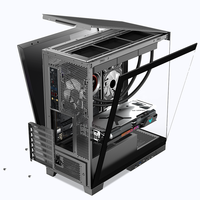 Gabinete de PC para Gaming SAMA Semitorre ATX de Escritorio con Panel Lateral Doble de Vidrio Templado y Ventiladores RGB