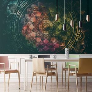 Papier peint <span class=keywords><strong>mural</strong></span> 3D <span class=keywords><strong>Mandala</strong></span> de luxe pour salon, imperméable, sans couture, amovible - Product Image 1