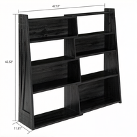 Étagère de rangement extensible en bois, bibliothèque en L à 4 niveaux réglable en 2 parties, extensible jusqu'à 47 pouces