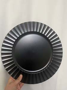 Desechables 13 ''Cargadores de fiesta completamente negros Placa de cargadores negros Ideal para <span class=keywords><strong>vajilla</strong></span> de Bodas de fiesta elegante Ideal para fiesta - Product Image 4