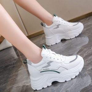 Zapatos de Mujer Blancos de Moda al por Mayor, Tendencia Otoño-Verano, Zapatos Casuales para Caminar, Talla Grande, con Cordones, Tacón de Cuña, Cómodos - Product Image 1