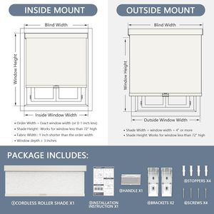 Mất điện không dây lăn màu cho Windows, miễn phí-dừng lại với đường viền bằng vải, cách nhiệt, bảo vệ UV, cho nhà và văn phòng - Product Image 4