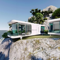 Maison mobile préfabriquée multifonctionnelle et luxueuse pour l'extérieur avec structure en acier galvanisé ressemblant à une capsule spatiale