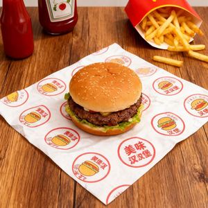 Papier pour hamburger, papier pour sandwich, logo personnalisé, papier ciré résistant à la graisse, qualité alimentaire, papier à pâtisserie, cuisine, rouleau de poulet - Product Image 6