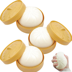 <b>Squeeze</b> Stress <b>Ball</b> Stress Relief Squeezing Toy for Adult White Steamed Stuffed Bun for Birthday - Product Image 1