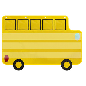 Large School Bus Shaped <b>Pocket</b> Charts for Kids, Back to School Supplies, Classroom Decor Hanging <b>Pocket</b> Charts - Product Image 1