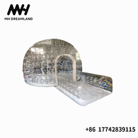 Tente gonflable transparente en PVC Igloo Maison à bulles transparente avec décoration à lumière LED 360 Tente dôme pour les fêtes