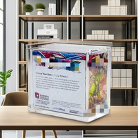 Boîte acrylique transparente TCG de haute qualité personnalisée avec couvercle magnétique, boîte de rangement pour boosters en acrylique