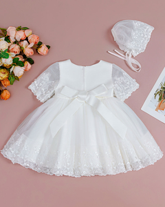 <span class=keywords><strong>Elegante</strong></span> Abito da Battesimo in Cotone Ricamato per Neonata, Vestito Estivo per Cerimonia, Abito Formale per Compleanno - Product Image 5