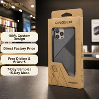 Boîte cadeau personnalisée en papier kraft imprimé flexo avec fenêtre, écologique, recyclable, marron, pour emballage de coques de téléphone et produits technologiques pour la vente au détail