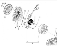 Bobine de stator de moto, bobine de générateur magnéto pour Vespa Primavera Sprint 125/150 I.e. LT/LX/LXV Liberty 125 150 1A0065954 680207