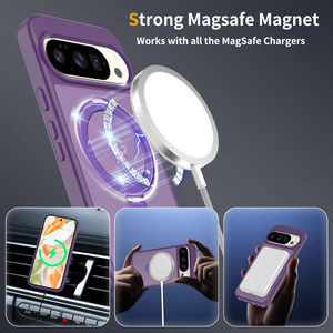 เคสโทรศัพท์มือถือแบบแม่เหล็กสำหรับชาร์จไร้สาย ป้องกันการกระแทก สำหรับ Google Pixel <span class=keywords><strong>8</strong></span> 9 10 Pro XL แบบไฮบริดสองชั้น พร้อมขาตั้งวงแหวน - Product Image 4