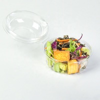 Fabrieksgroothandel 8oz plastic PET salade-to-go doos ronde vorm saladekom transparante clamshell fruit salade verpakkingen