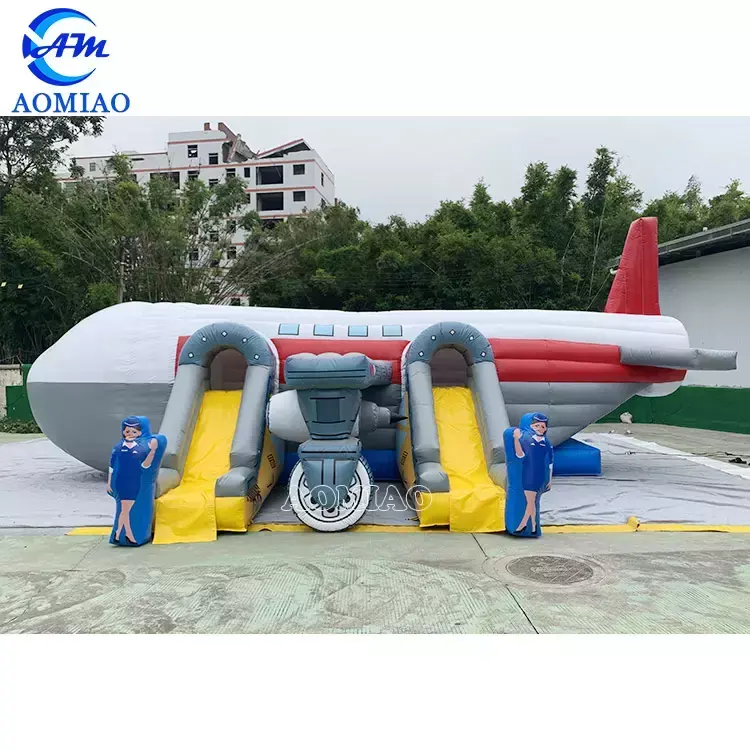 Château gonflable gonflable de maison gonflable d'avion Commercial bon marché avec glissière pour enfant