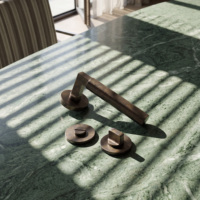 ISILINE Serrure à bouton rotatif en laiton massif, bronze martelé, pour porte en bois, chambre, hôtel, style vintage de luxe