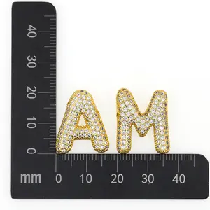 Neue Initialen Buchstaben Anhänger Zirkon 18K Gold 26 Alphabet benutzerdefinierte Namen Halskette Schmuckherstellung zubehör Charms für Frauen