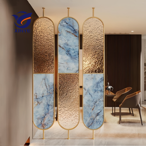 Partición divisoria de pantalla de Metal con marco de acero inoxidable de diseño personalizado del fabricante <span class=keywords><strong>para</strong></span> Hotel Clubs Bar Villa Milk Tea Coffee Shop - Product Image 2