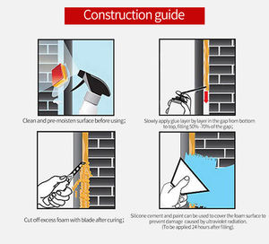 <span class=keywords><strong>Mousse</strong></span> <span class=keywords><strong>polyuréthane</strong></span> à un composant <span class=keywords><strong>Mousse</strong></span> PU résistante au feu pour la construction de joints d'étanchéité à l'humidité Mastic adhésif conforme - Product Image 6