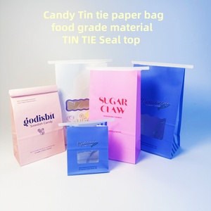 Bolsas de Papel con Logotipo Personalizado, Bolsas Planas a Prueba de Grasa para Refrigerios, Galletas, Sándwiches, Empaque de Alimentos, Bolsa de Papel Blanca para Dulces Suecos con Cierre Metálico - Product Image 2