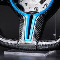 Volant sport en fibre de carbone bleu style M3 M5 pour BMW F30 F10 F20 E90 E70 F01 F25 F48 E71 E87, fond plat