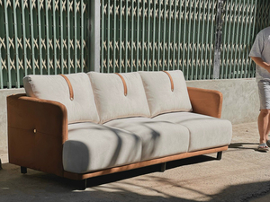OEM Available <b>Wood</b> Couch 220cm Two Seat Foam Fabric <b>Sofa</b> Minimalist Vietnam Design - Product Image 3