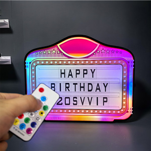 Panneau d'<span class=keywords><strong>anniversaire</strong></span> lumineux LED personnalisable à télécommande, design bar anglais, boîte à lumière colorée à changement <span class=keywords><strong>de</strong></span> couleur - Product Image 1