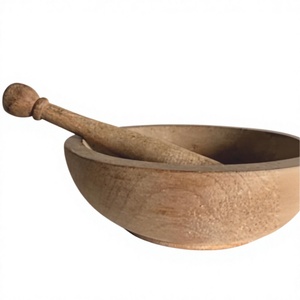 Juego de Mortero y Pilón de Madera Hecho a Mano para Moler Hierbas y Especias, Herramienta Manual Duradera - Product Image 1