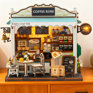 <span class=keywords><strong>Casa</strong></span> <span class=keywords><strong>de</strong></span> <span class=keywords><strong>Muñecas</strong></span> <span class=keywords><strong>en</strong></span> Miniatura, Cafetería, Rompecabezas 3D <span class=keywords><strong>de</strong></span> <span class=keywords><strong>Madera</strong></span> <span class=keywords><strong>para</strong></span> Armar, Juguete Educativo - Product Image 2