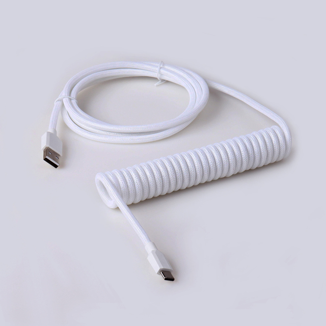 TYPE C Usb Cable 3A Fast Charging Usb Charger Spiral Cable   Nylon Braid Spring Cable