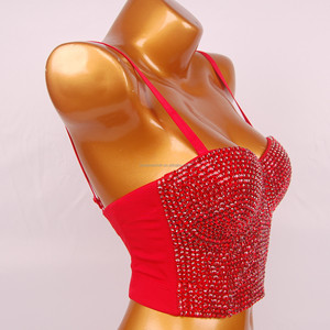 Novance-corpiño con corpiño de alta calidad para mujer, Top corto con cuentas de diamante de cristal, ropa de noche, lencería Grande - Product Image 4