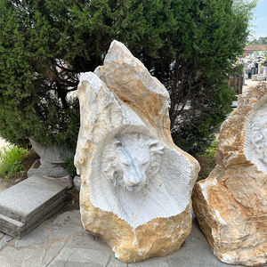 Estatuas de animales de piedra tallada a mano de mármol escultura de leones de mármol para decoración al aire libre - Product Image 3